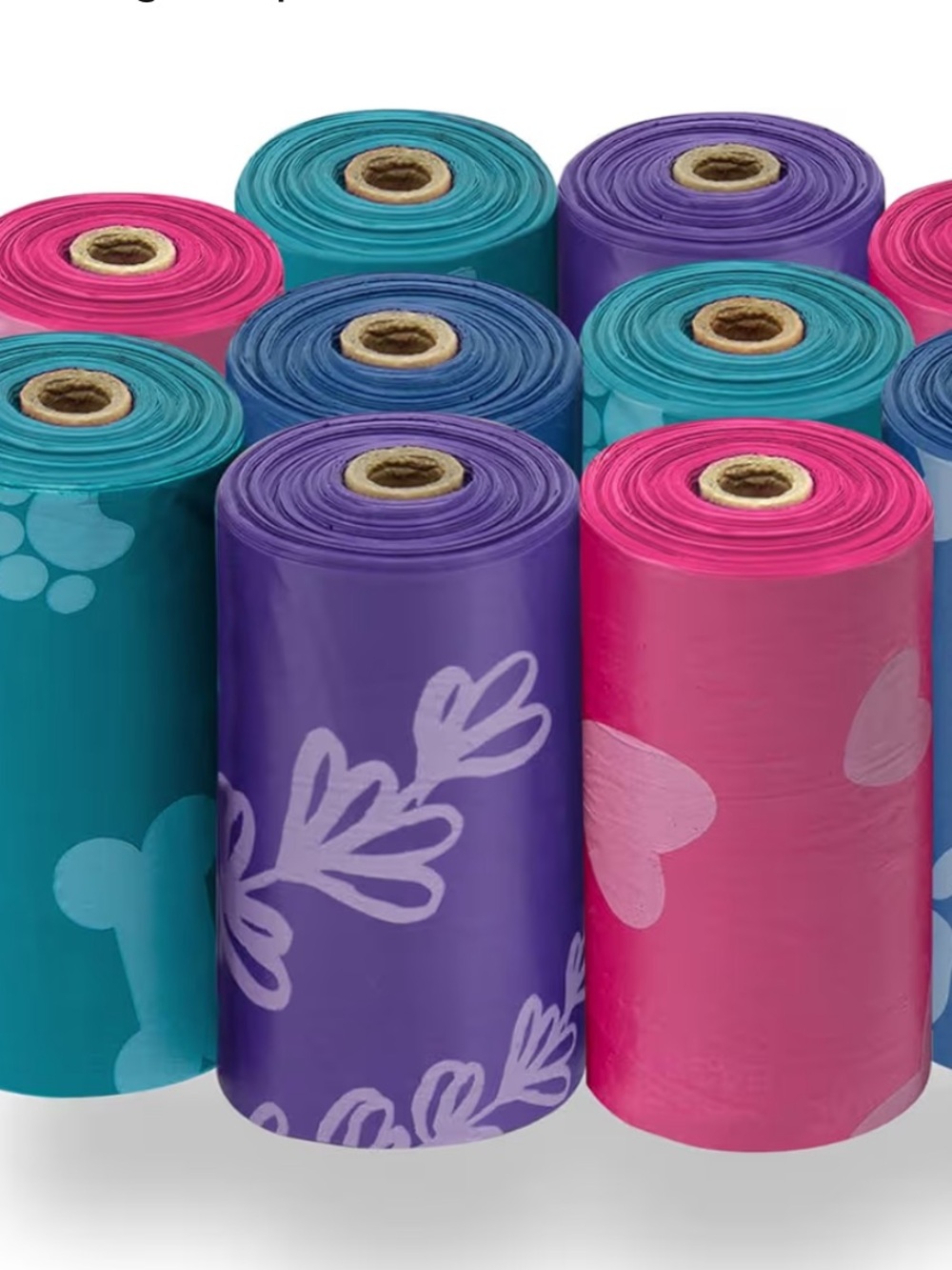 Pet Waste Bags 150 bags - Multicolor (Pink, Purple, Teal, Blue)